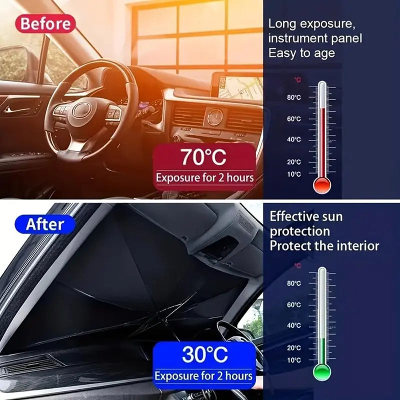 Portable Windshield Sunshade Umbrella - Foldable Auto Exterior Accessory for Daily Car Windshield Cooling, Auto Accessories