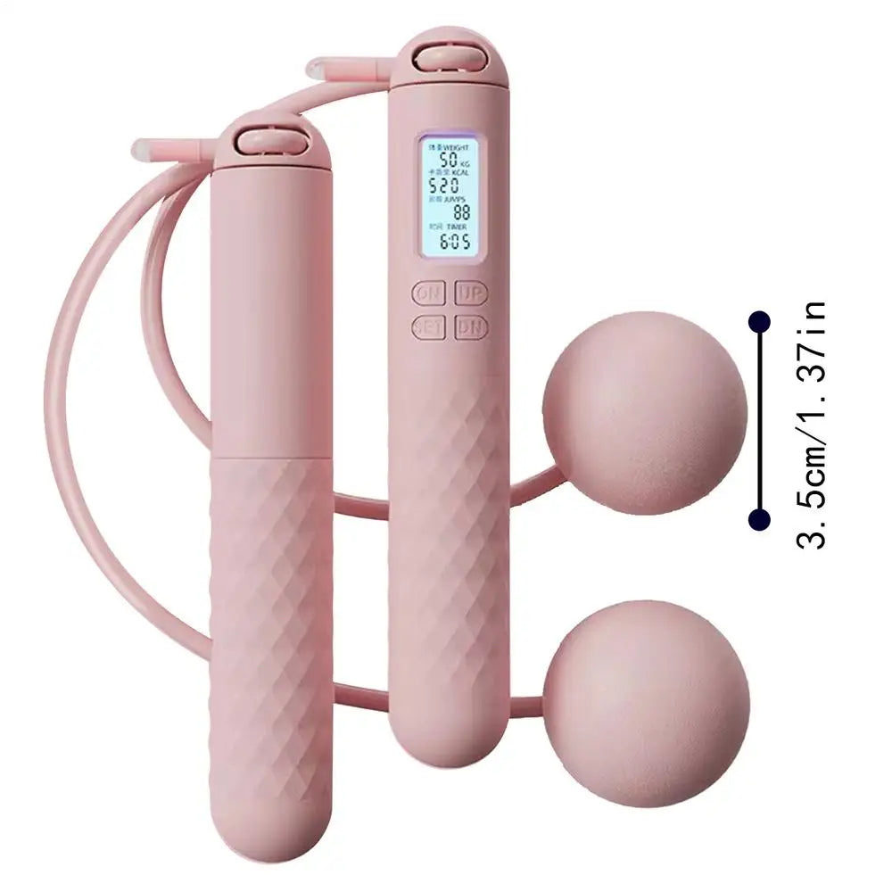 Cordless Weighted Jump Rope for Fitness Training Anti-Slip Smart Counting Jumping Rope Ropeless Skipping Rope with Counter