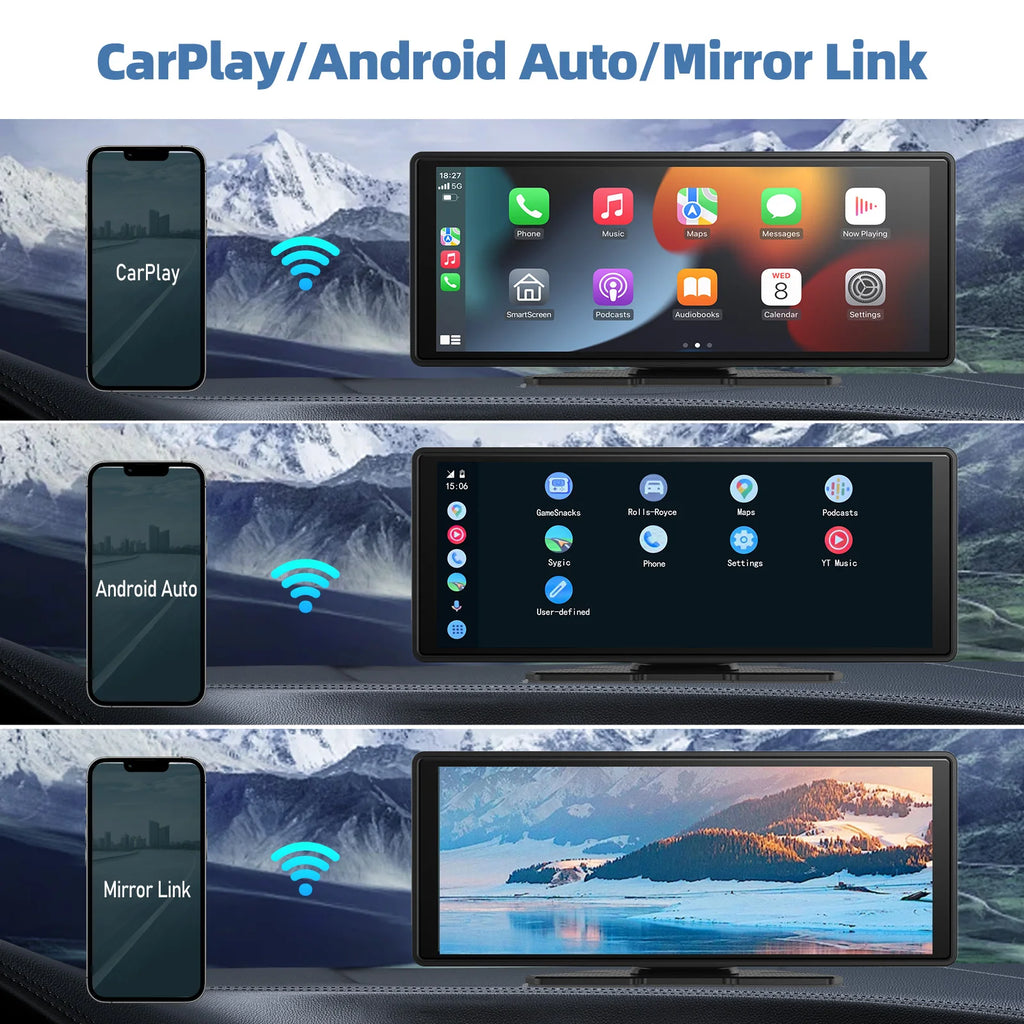 Wireless CarPlay display with variant-specific features