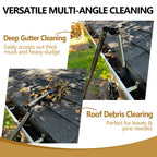CKLT Gutter Cleaning Tools from the Ground, Dual-Axis Spring Steel Gutter Cleaner, Adjustable Length Gutter Cleaning Pole with Gutter Rake for Leaves, Muck and Roof Debris, No Ladder Needed, Rain Gutter Cleaner Garden Cleaning Tools Garden Equipment