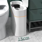 Smalle sensorafvalbak met breedteaanduiding van 15 cm