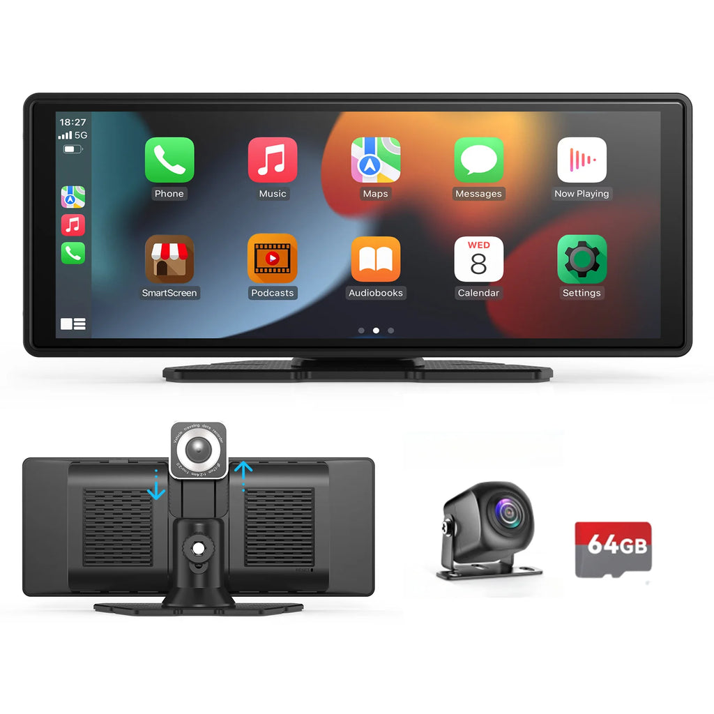 Portable in-car touchscreen, front view