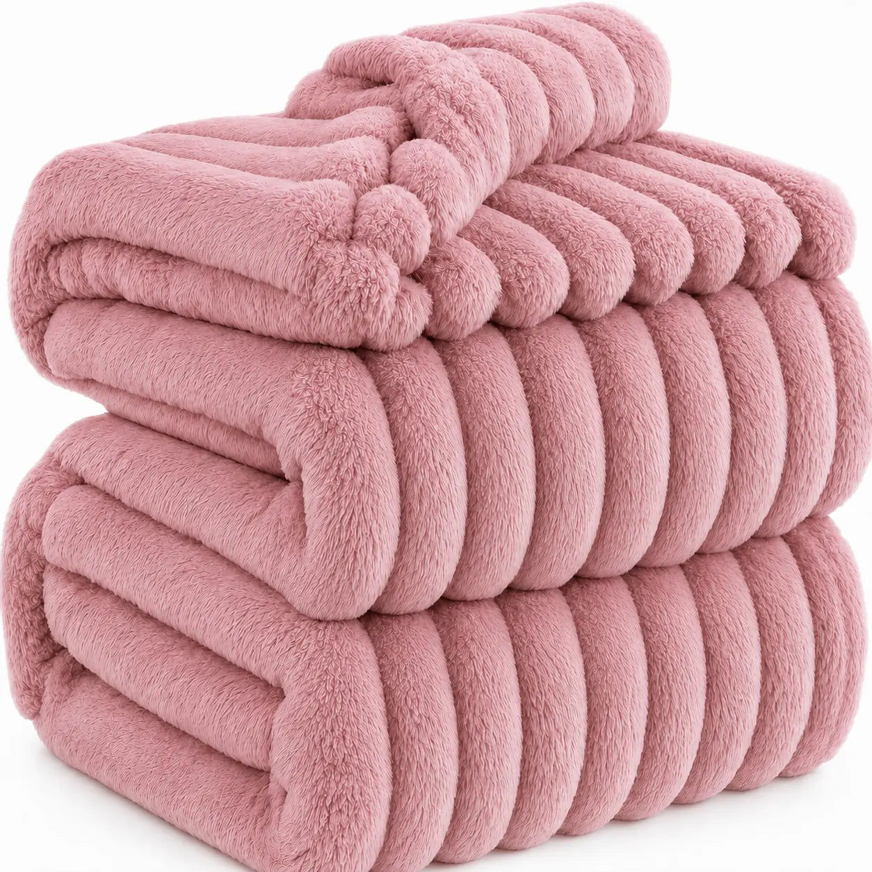 [Oversized Comfort]Ufist Ivory Cream Throw Blanket for Couch & Bed, Ultra Soft Lightweight Textured Stripe Blanket, Neutral Home Decor Blanket for Bedroom Living Room, All Season Cozy Essential