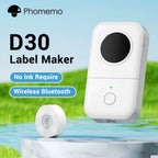 Witte Phomemo D30 Bluetooth-labelprinter met labelrol