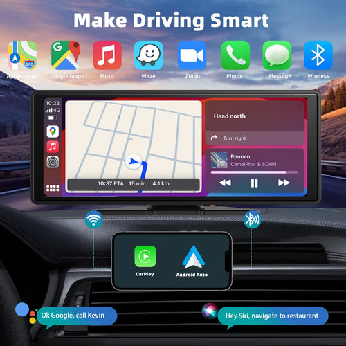 Wireless CarPlay dashboard touchscreen, alternate view