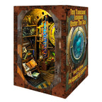 DIY Wooden Book Nook Shelf Insert Miniature Model Kits Ten Thousand Leagues under the Sea Bookshelf with Light for Friends Gifts