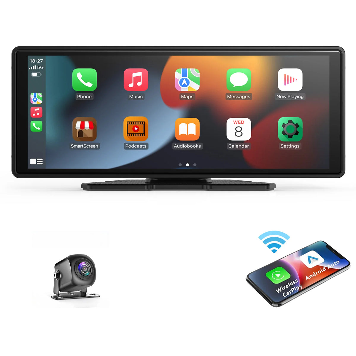 Wireless car display with touchscreen controls