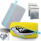 2-Pack + Free Laundry Bag Laundry Shoe Washing Bag for Washing Machine - Protect Your Footwear during the Wash Accessories Shoe Washing,Mesh Accessory Mesh Laundry Grey