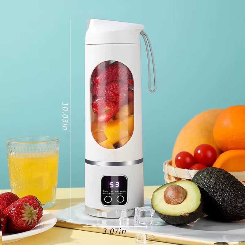 Portable Blender Cup Electric USB Juicer Portable Milkshake and Fruit Juicer 460Ml 12 Blade Mini Blender